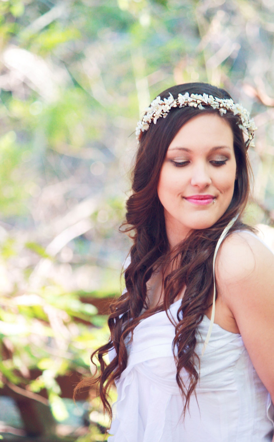 Rustic Wedding Hairstyles With HeadPiece