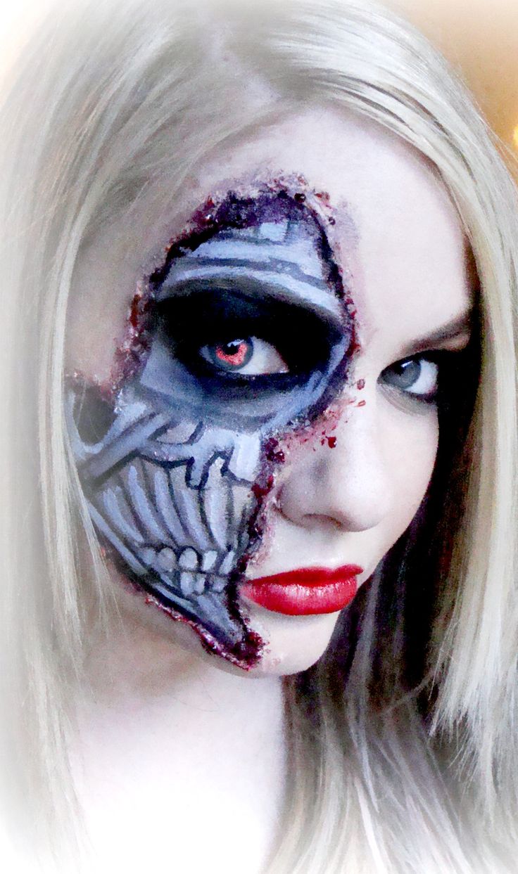 Stunning Half Face Halloween Makeup