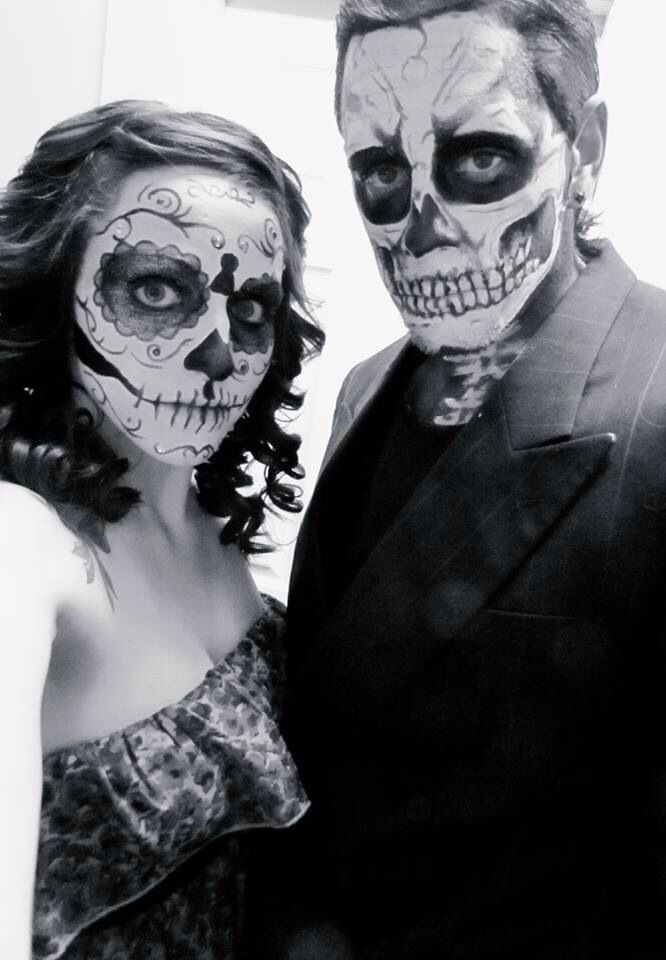 Sugar Skull Halloween Makeup for Couples