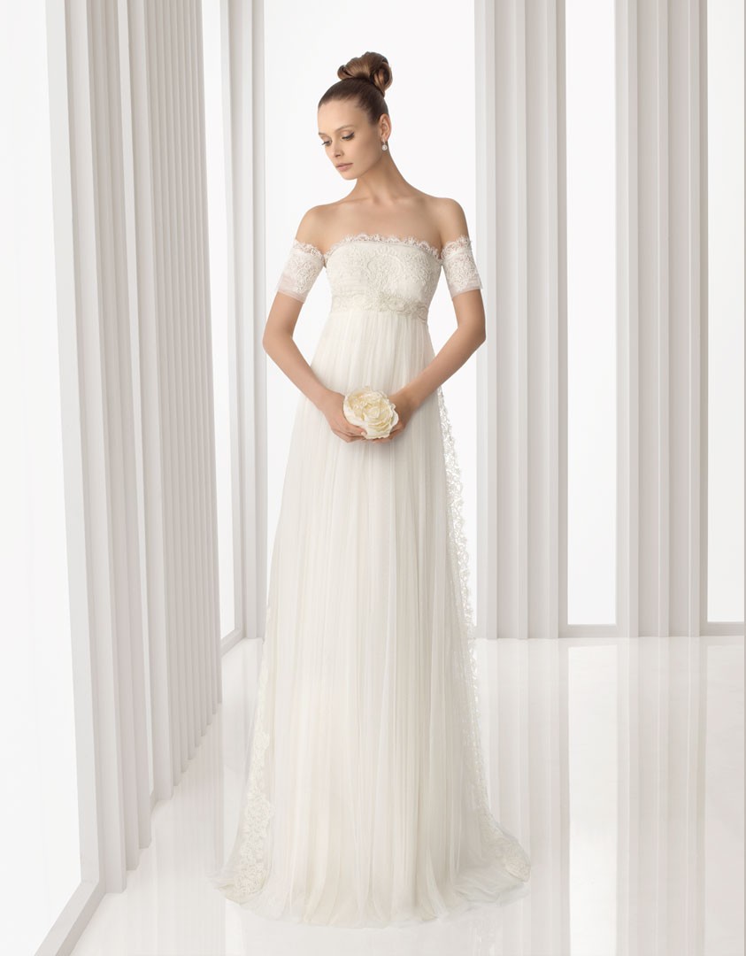 empire-wedding-dresses-strapless-court-train-netting-white-