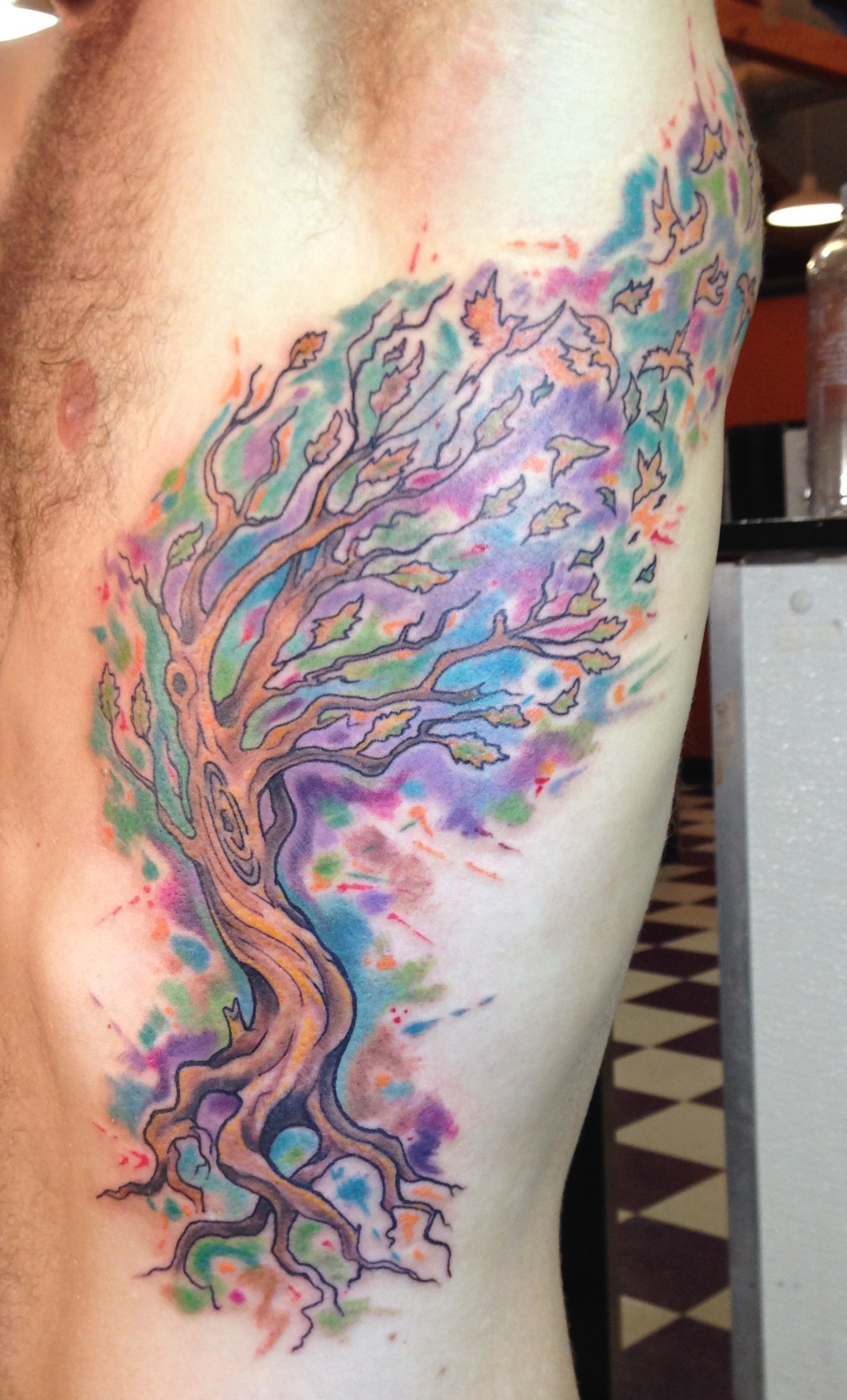 Cool Watercolor Tree Tattoos