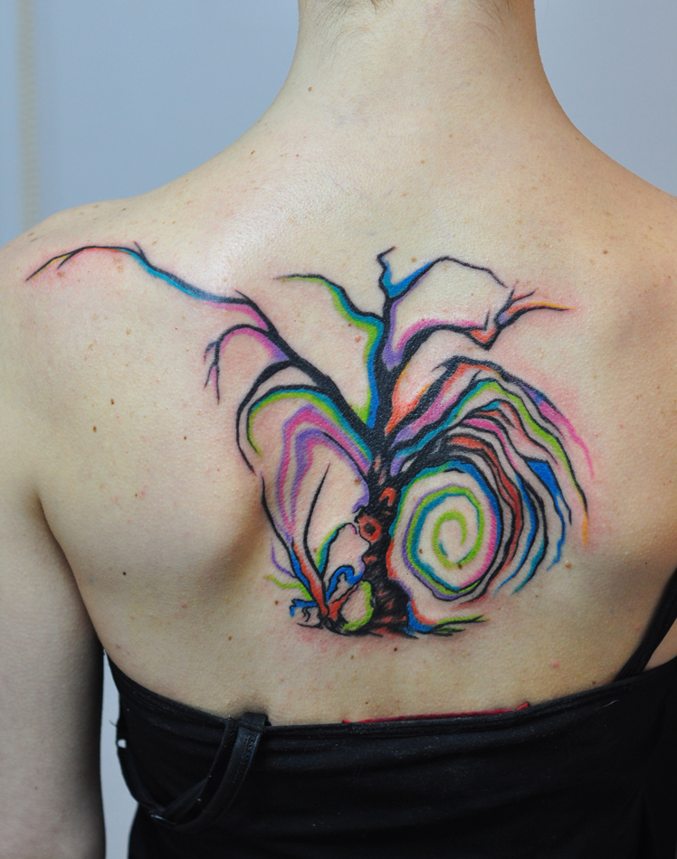 Watercolor Tree Tattoos.