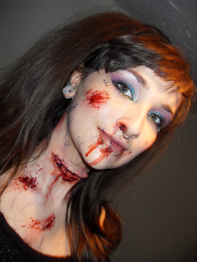 Zombie Vampire Halloween Makeup for Girls