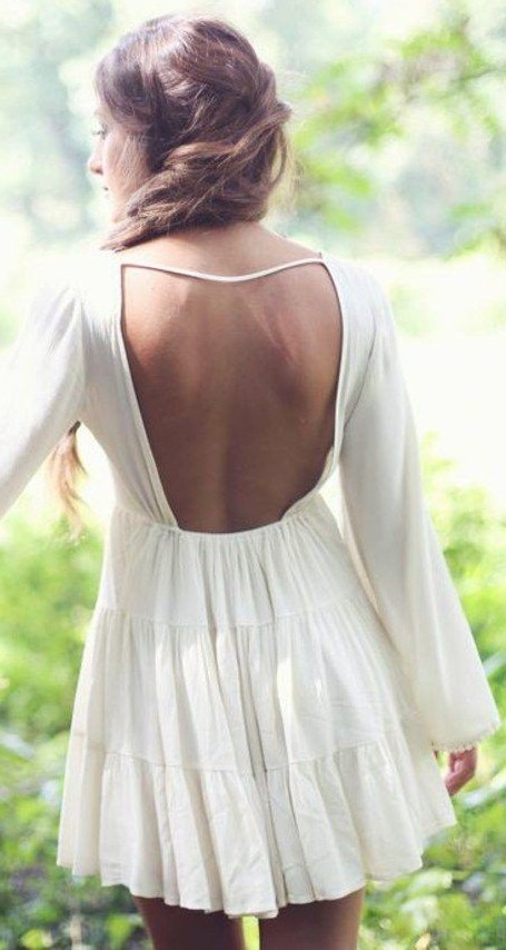 white backless dress