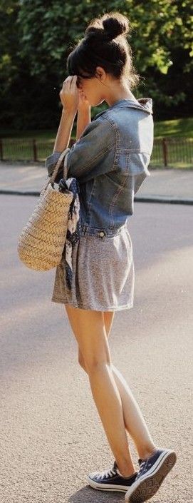 denim-shirt-grey-skirt