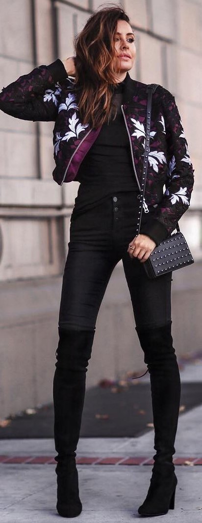 floral-bomber-jacket-all-black-outfit