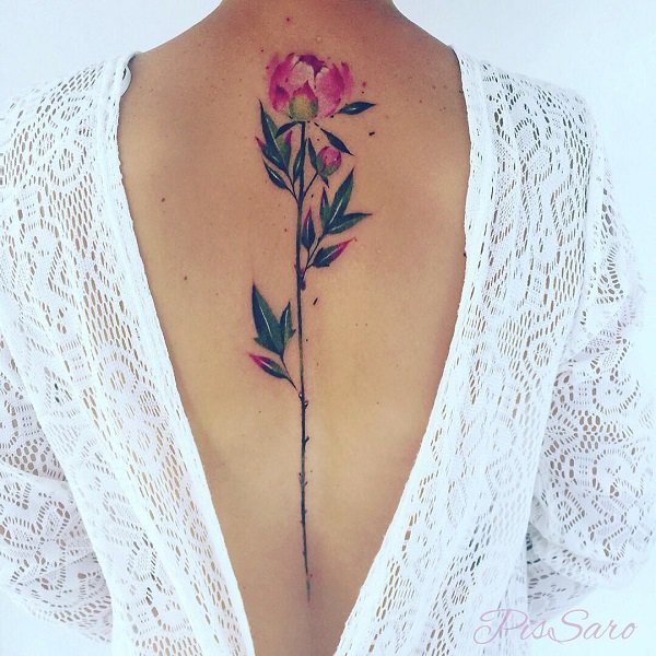 flower-spine-tattoos