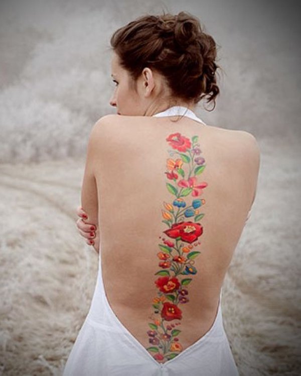 flowers-spine-tattoo