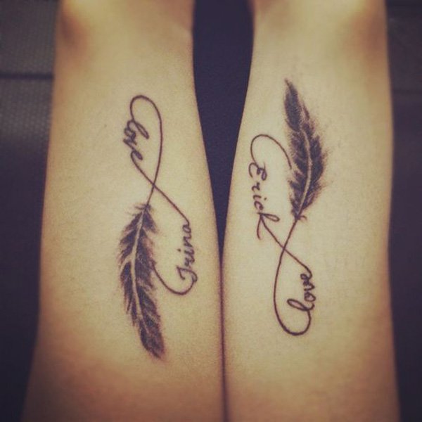 love-feather-infinity-couple-tattoo
