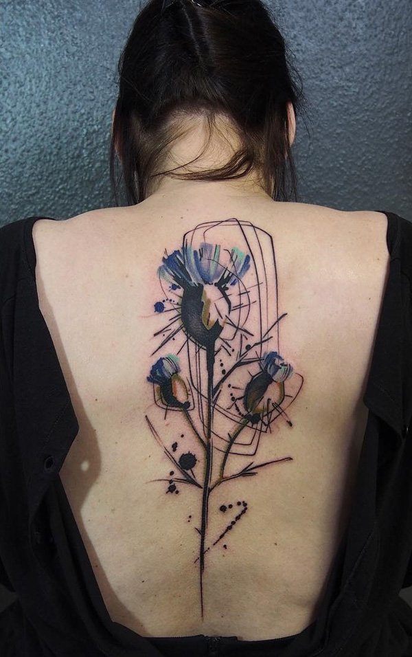 watercolor-flower-spine-tattoo
