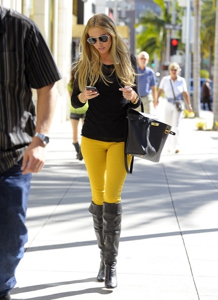 yellow-jean-high-boots-black-long-sleeved-style