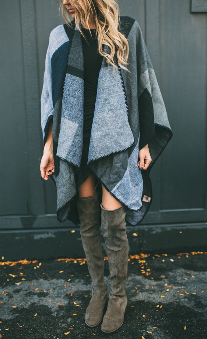 casual-cape-and-knee-high-boots