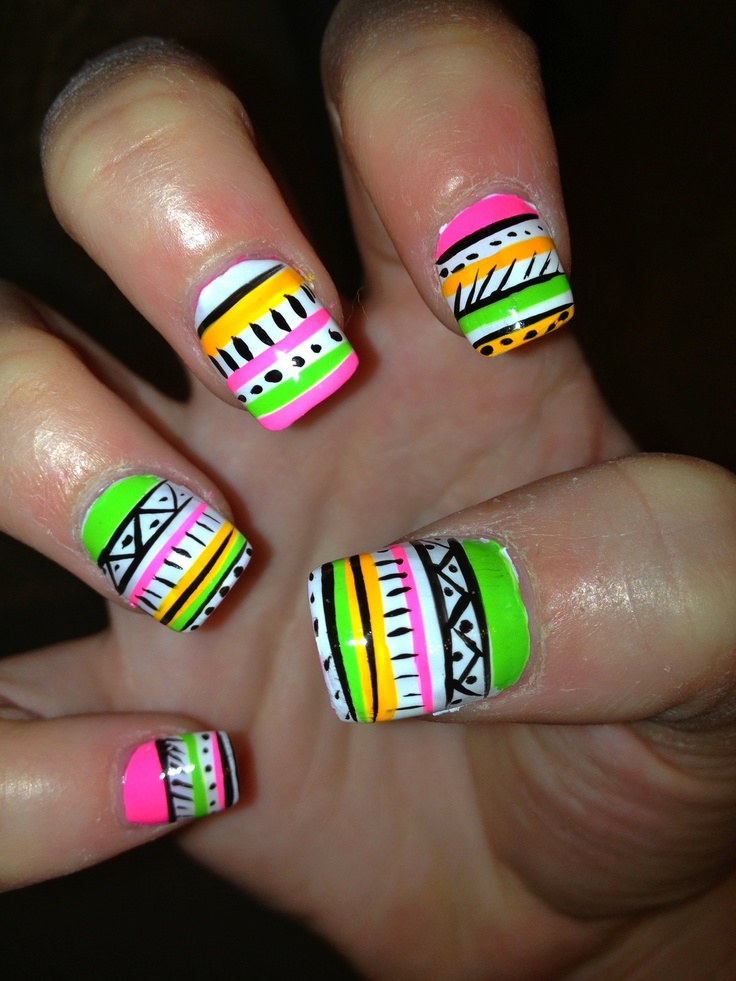 Trendy and Funky Tribal Nail Designs - Ohh My My