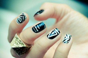 Trendy and Funky Tribal Nail Designs